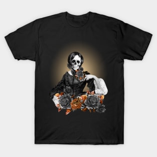 Lady skull, dark, catrina, scheletri amanti, fantastici teschi, ossa, gothic lady T-Shirt